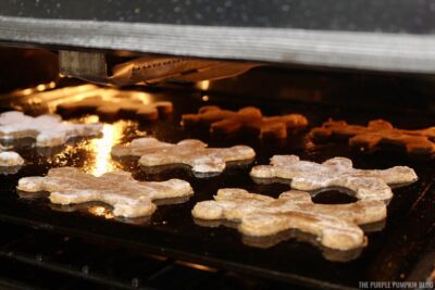 Gingerbread Mickey Mouse Cookies Baking in Oven