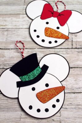 Mickey Mouse & Minnie Mouse Snowman Ornament Craft