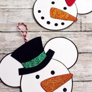 Mickey Mouse & Minnie Mouse Snowman Ornament Craft