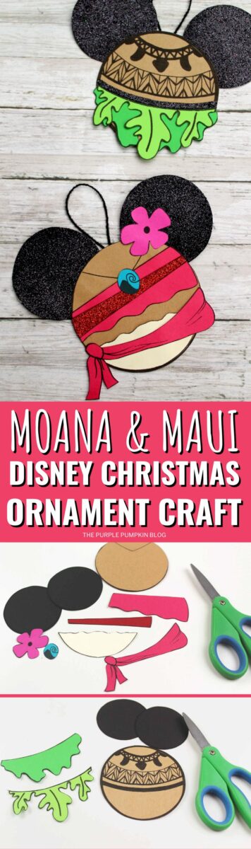 Moana & Maui Disney Christmas Ornament Craft