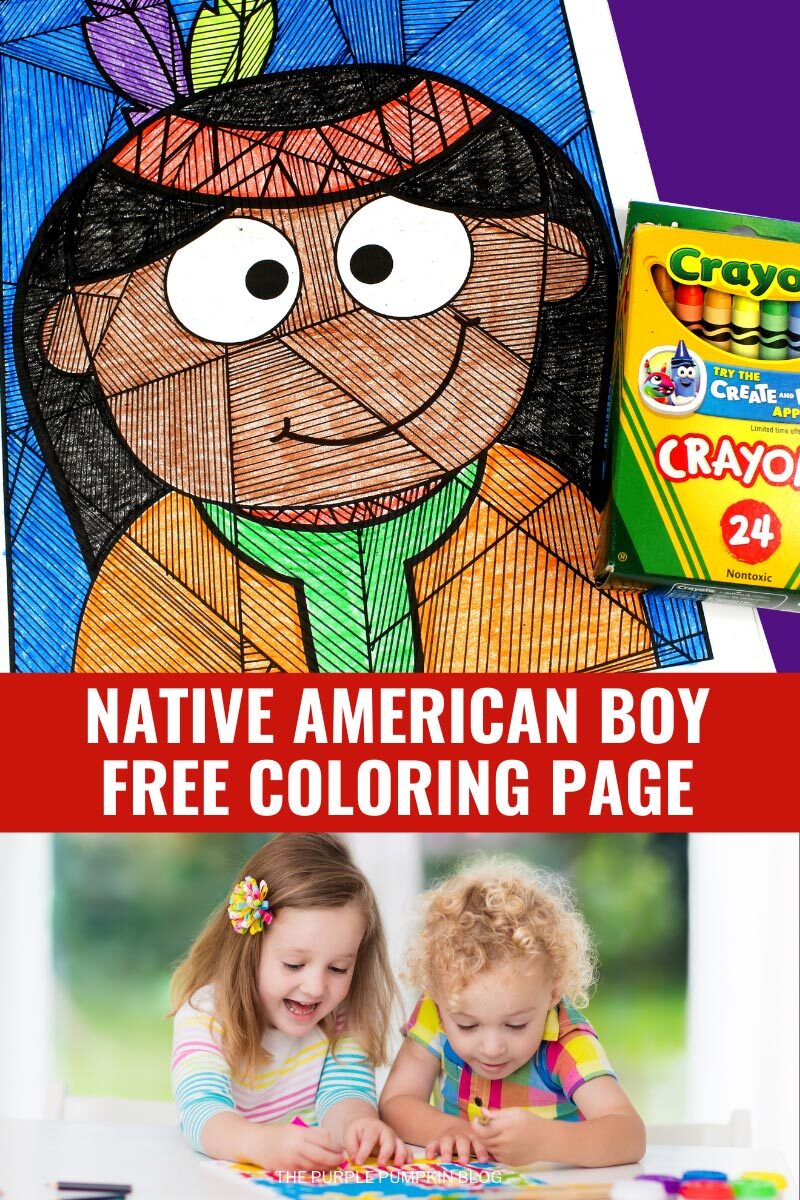 Native American Boy Free Coloring Page