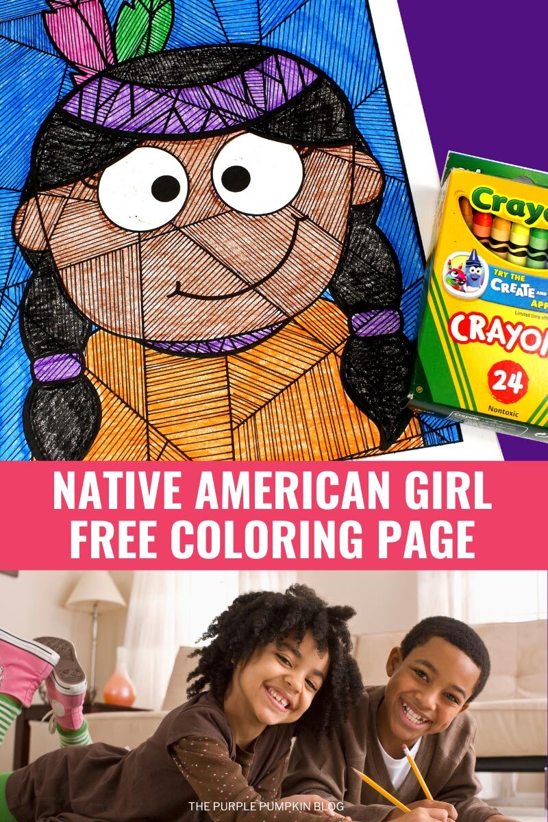 Native American Girl Free Coloring Page