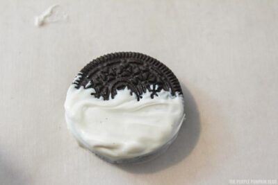 Oreo dipped in white candy melts