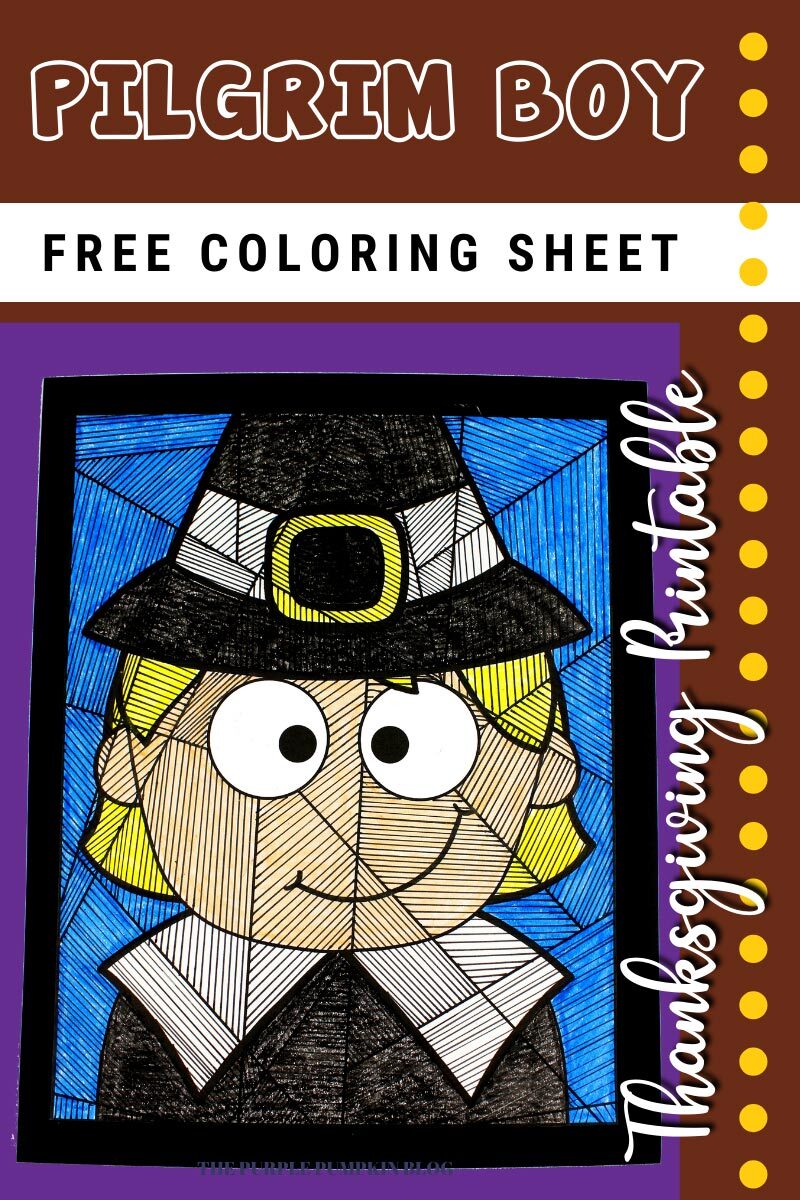 Pilgrim Boy Free Coloring Sheet