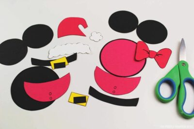 Santa Mickey & Minnie Ornament Pieces