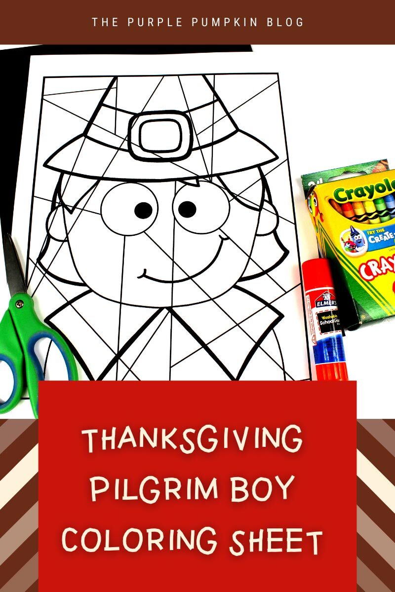 Thanksgiving Pilgrim Boy Coloring Sheet