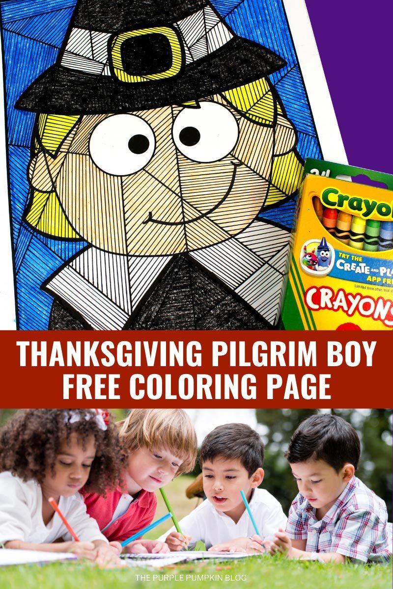 Thanksgiving Pilgrim Boy Free Coloring Page