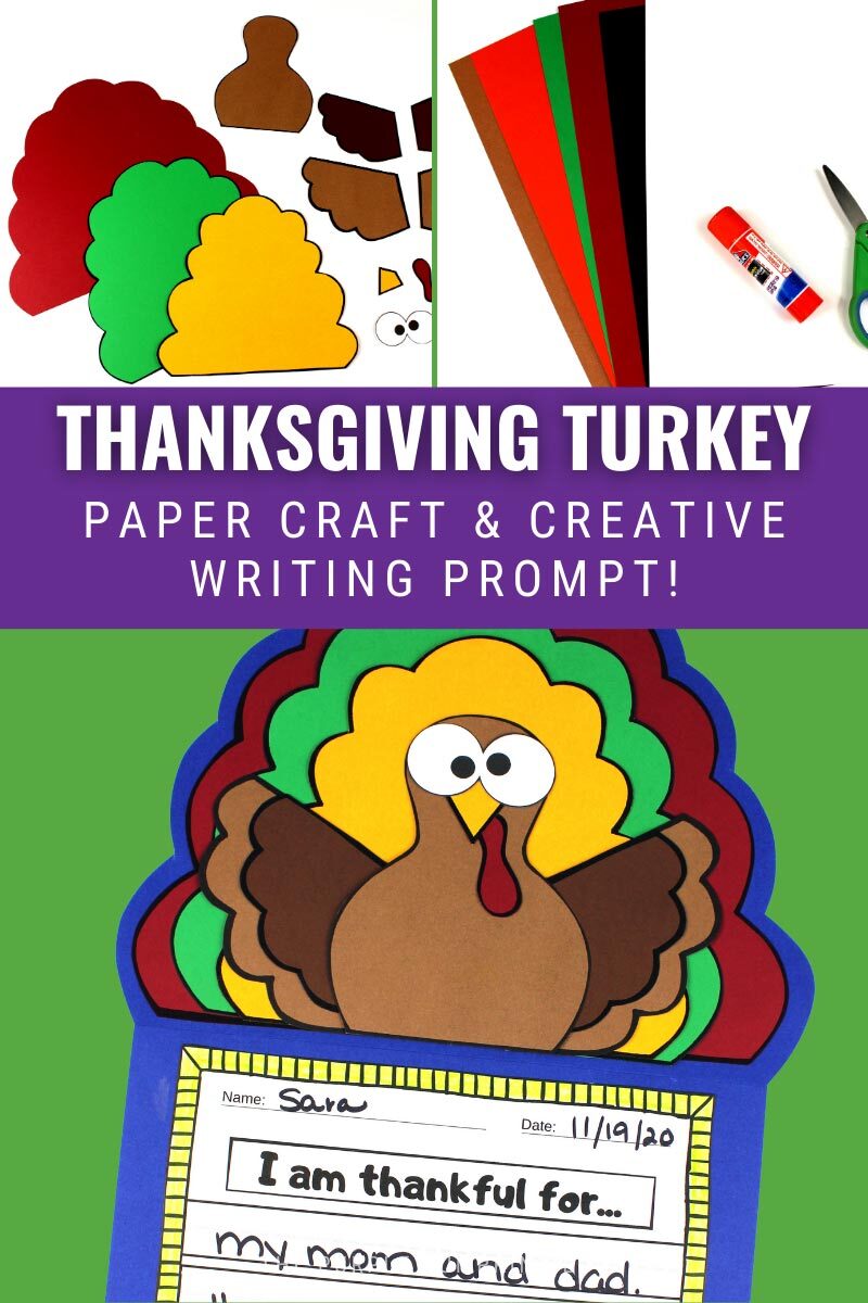 Thanksgiving Turkey Paper Craft & Creative Writing Prompt