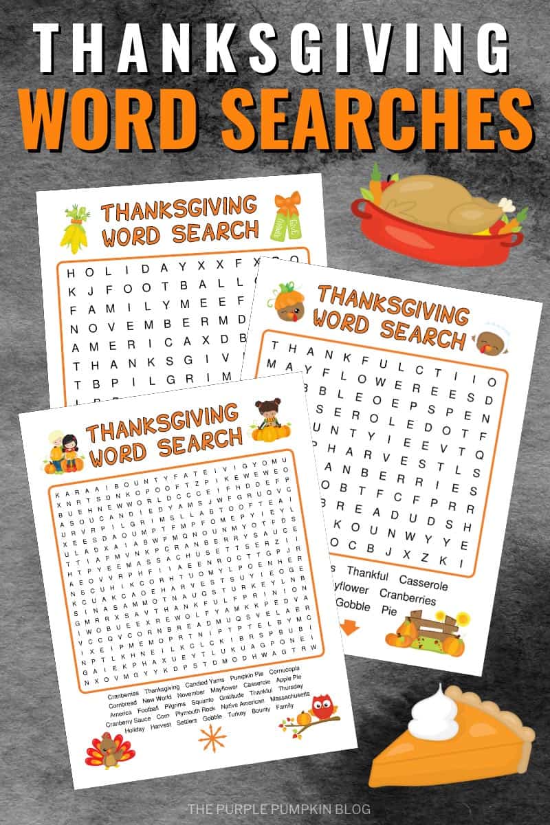 Free Printable Thanksgiving Word Searches for All The Family!