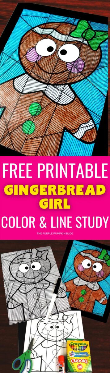 Free Printable Gingerbread Girl Color & Line Study