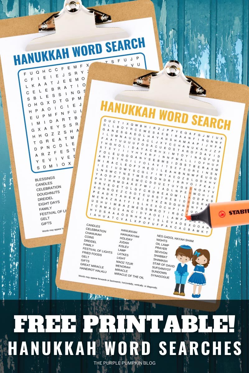 Free Printable Hanukkah Word Search Puzzles