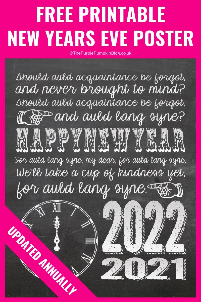 Free Printable New Years Eve Poster 2022