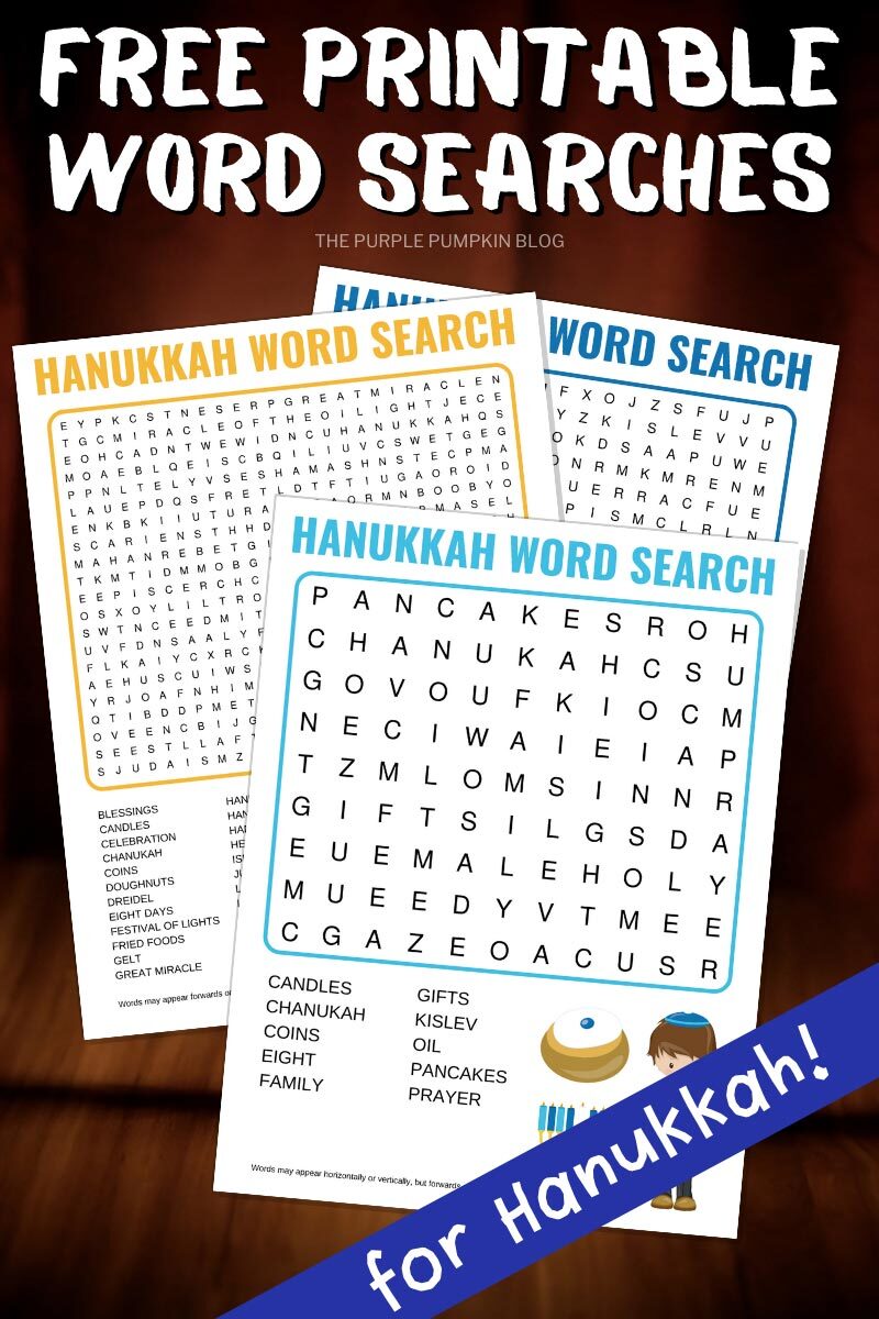 Free Printable Word Searches for Hanukkah