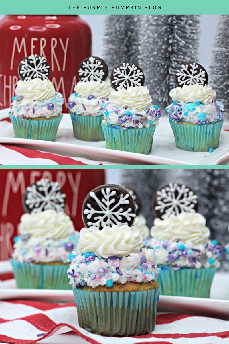 Gorgeous Winter Snowflake Cupcakes