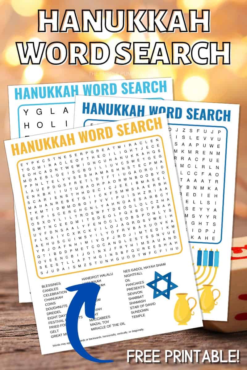 Free Hanukkah Word Search Printables for the Whole Family!