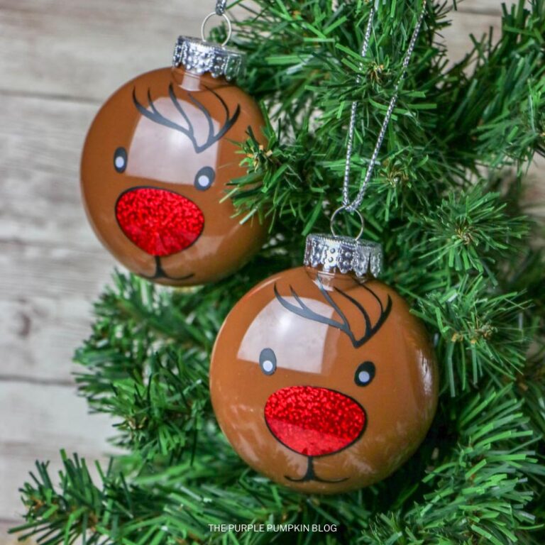 Reindeer Ornament Craft Using Cricut Cutting Machine Reindeer Handprint Ornament
