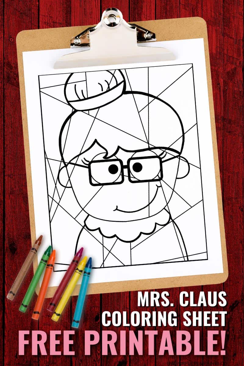 Free Printable Mrs. Claus Coloring Sheet for Christmas!
