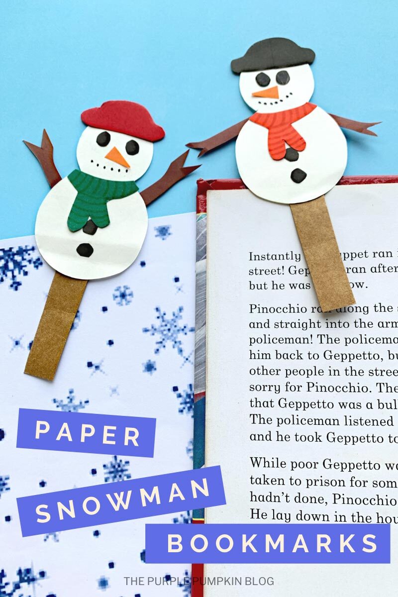 Paper Snowman Bookmarks