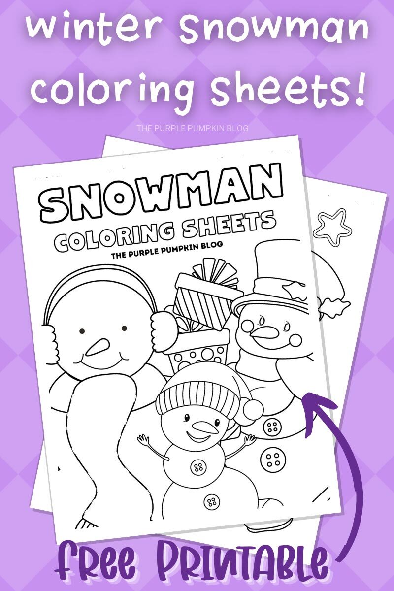 Winter Snowman Coloring Sheets