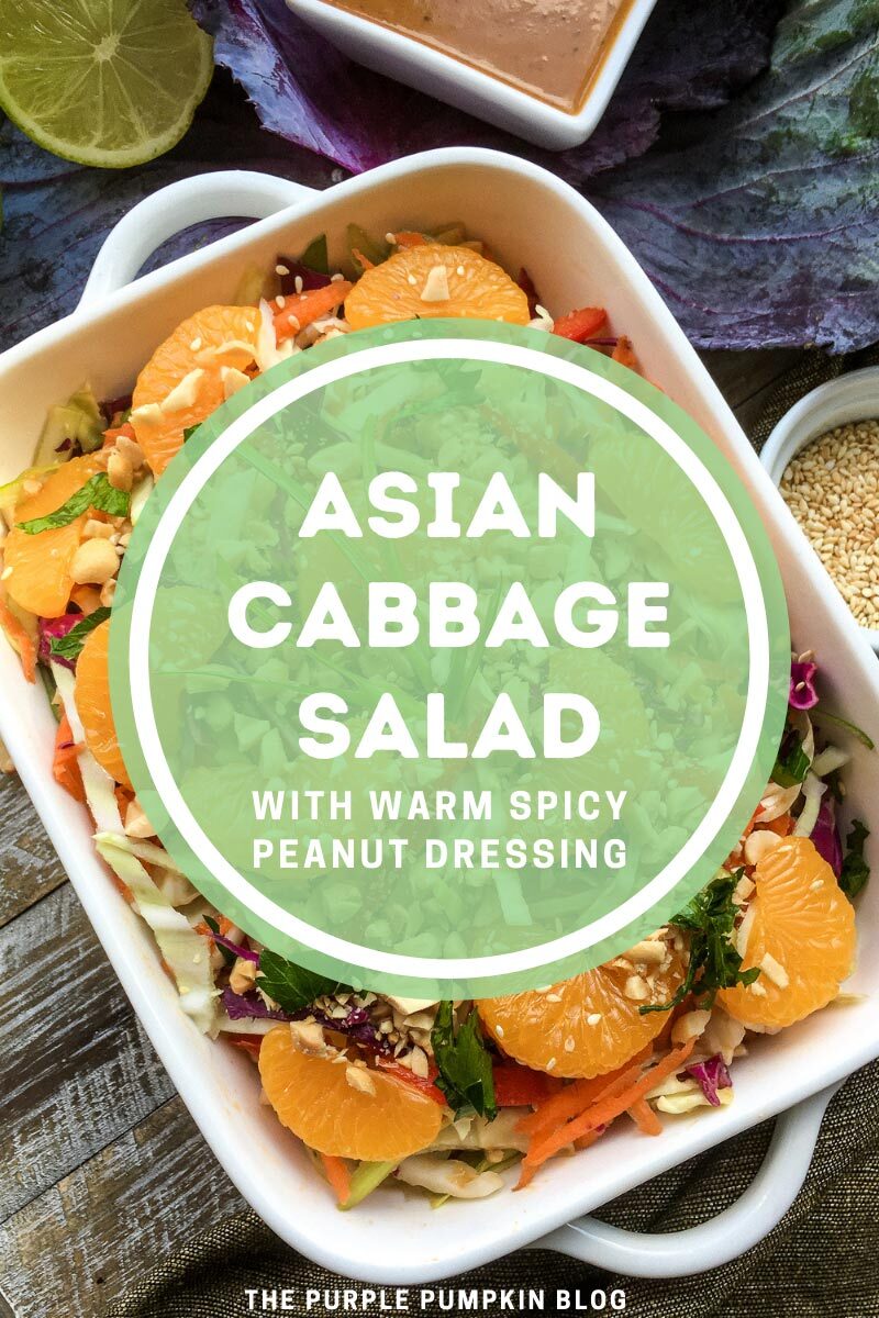 Asian Cabbage Salad with Warm Spicy Peanut Dressing