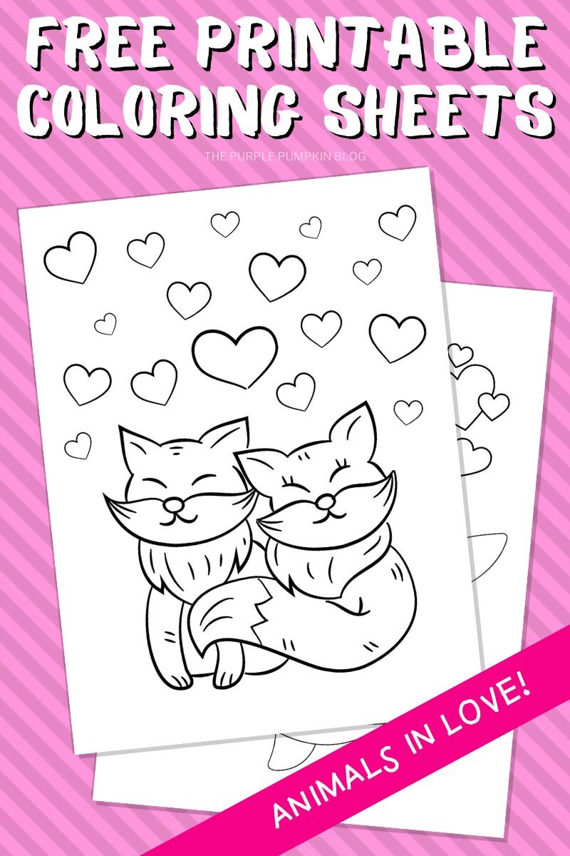 Free Printable Valentine's Day Animals Coloring Sheets