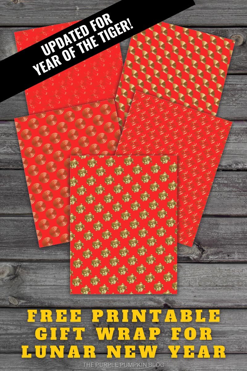 Free Printable Gift Wrap for Lunar New Year - Updated for Year of the Tiger