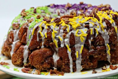 Glazed Mardi Gras Monkey Bread