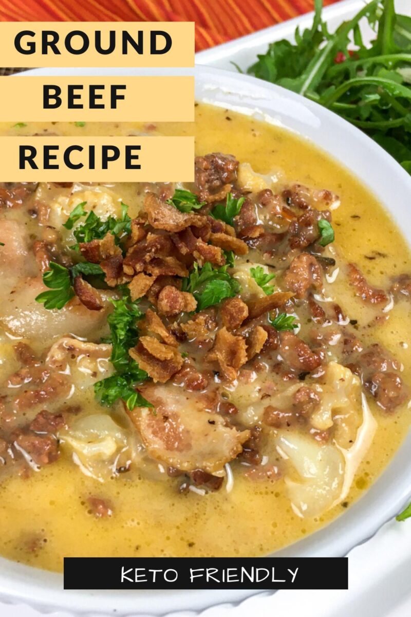 Keto-Friendly Bacon Cheeseburger Soup