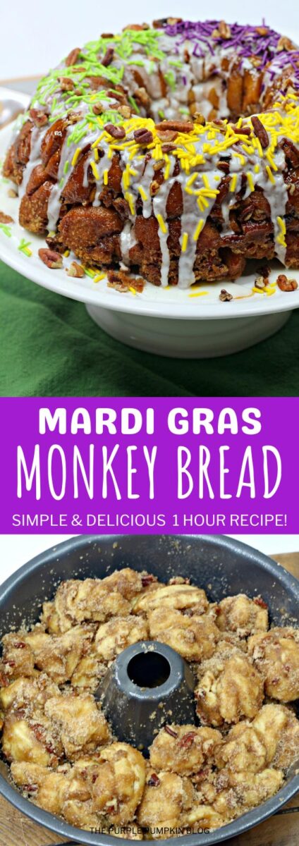 Mardi Gras Monkey Bread - 1 Hour Recipe!