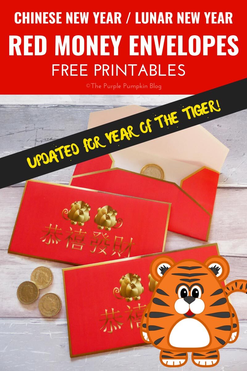 Chinese New Year Red Money Envelopes Free Printables - Year of the Tiger
