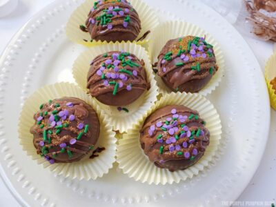 Adding Sprinkles to Chocolate Bombs
