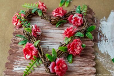 Attaching Leaves to Wreath