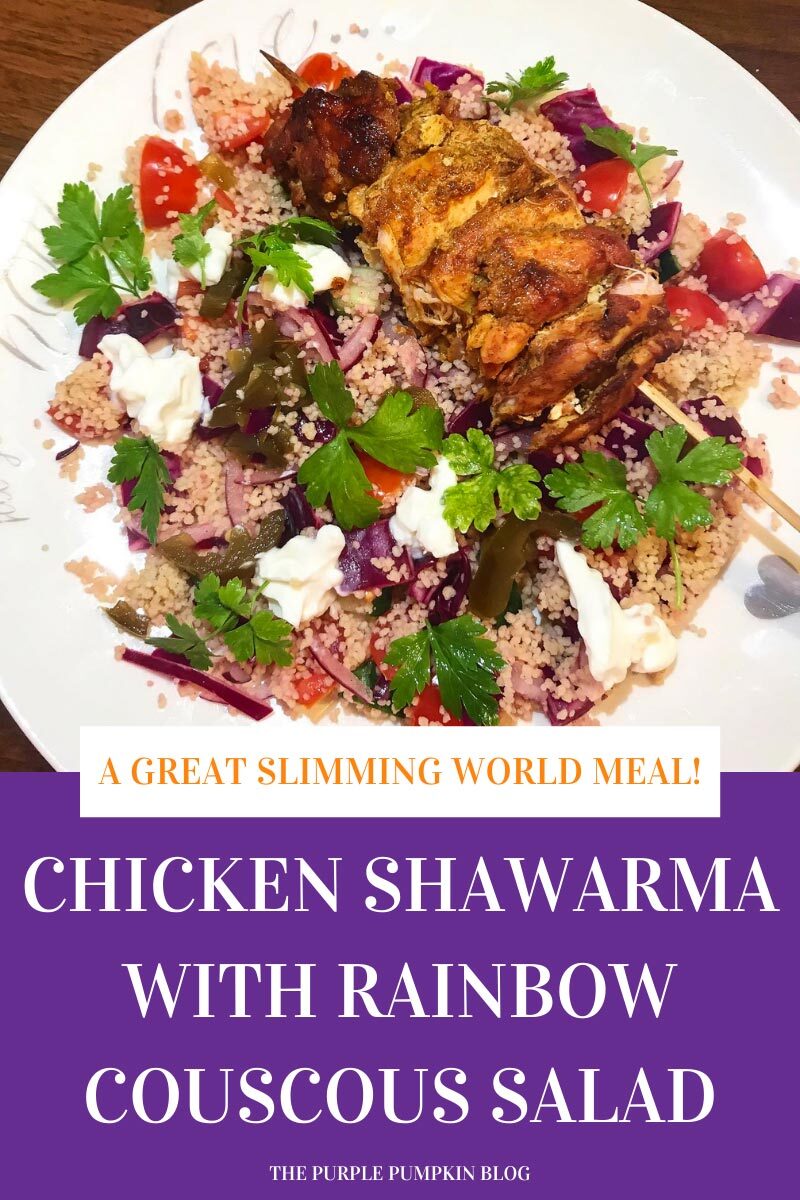 Chicken Shawarma with Rainbow Couscous Salad