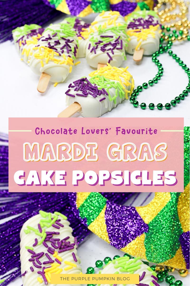 Chocolate Lover's Dessert - Mardi Gras Cake Popsicles