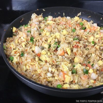 Cooked Shrimp Fried Rice in Pan