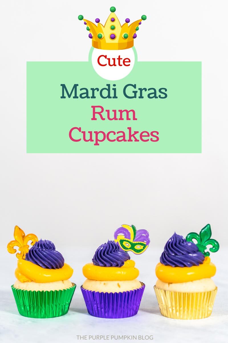 Cute Mardi Gras Rum Cupcakes