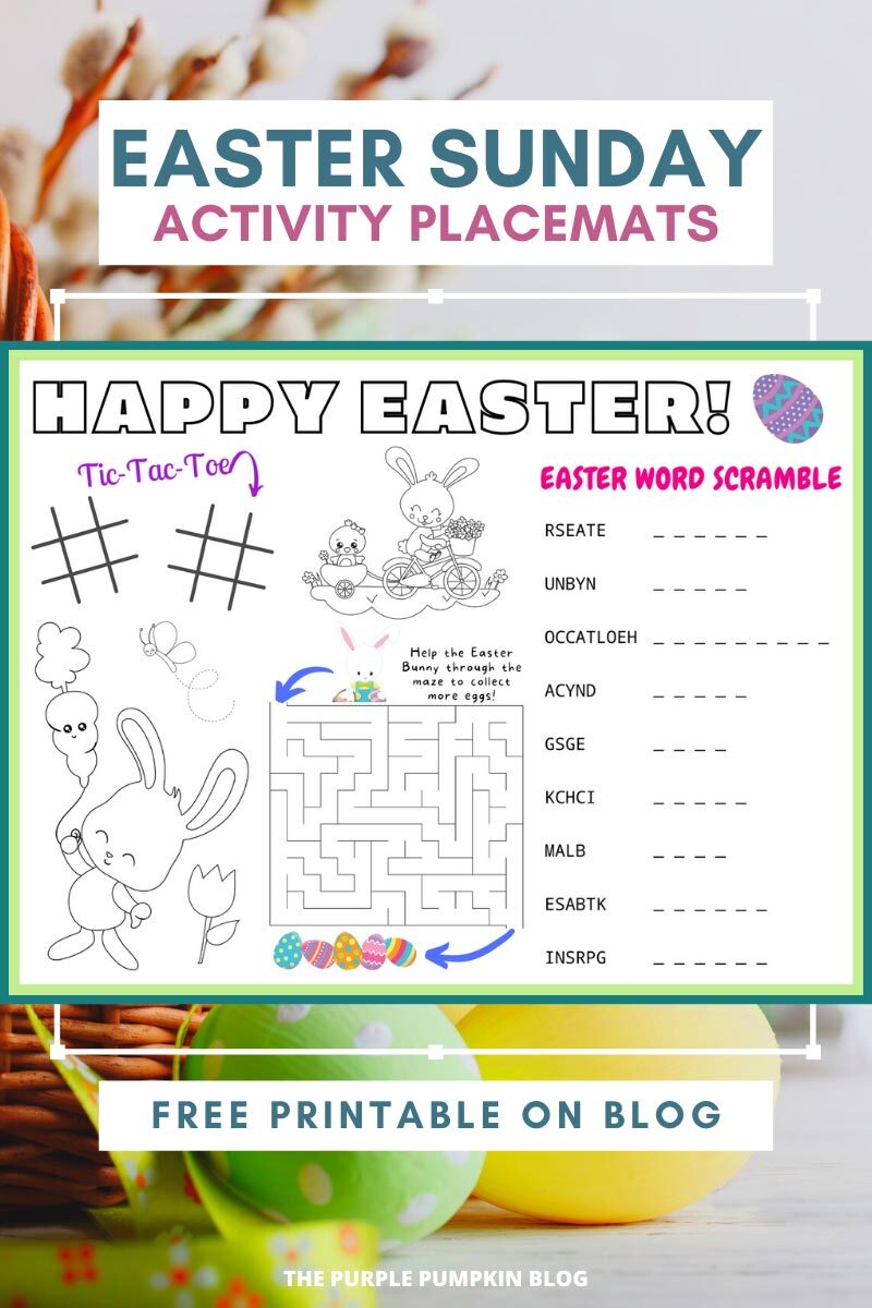 Easter Sunday Activity Placemats