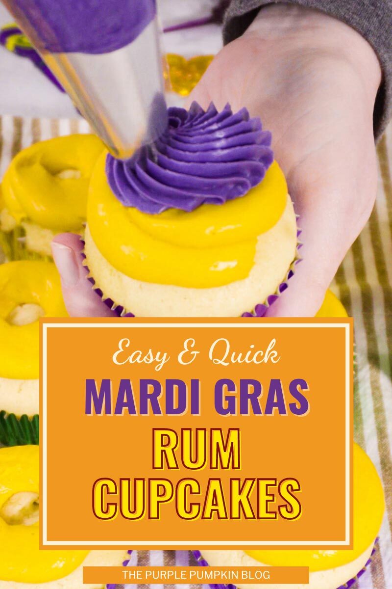 Easy & Quick Mardi Gras Rum Cupcakes
