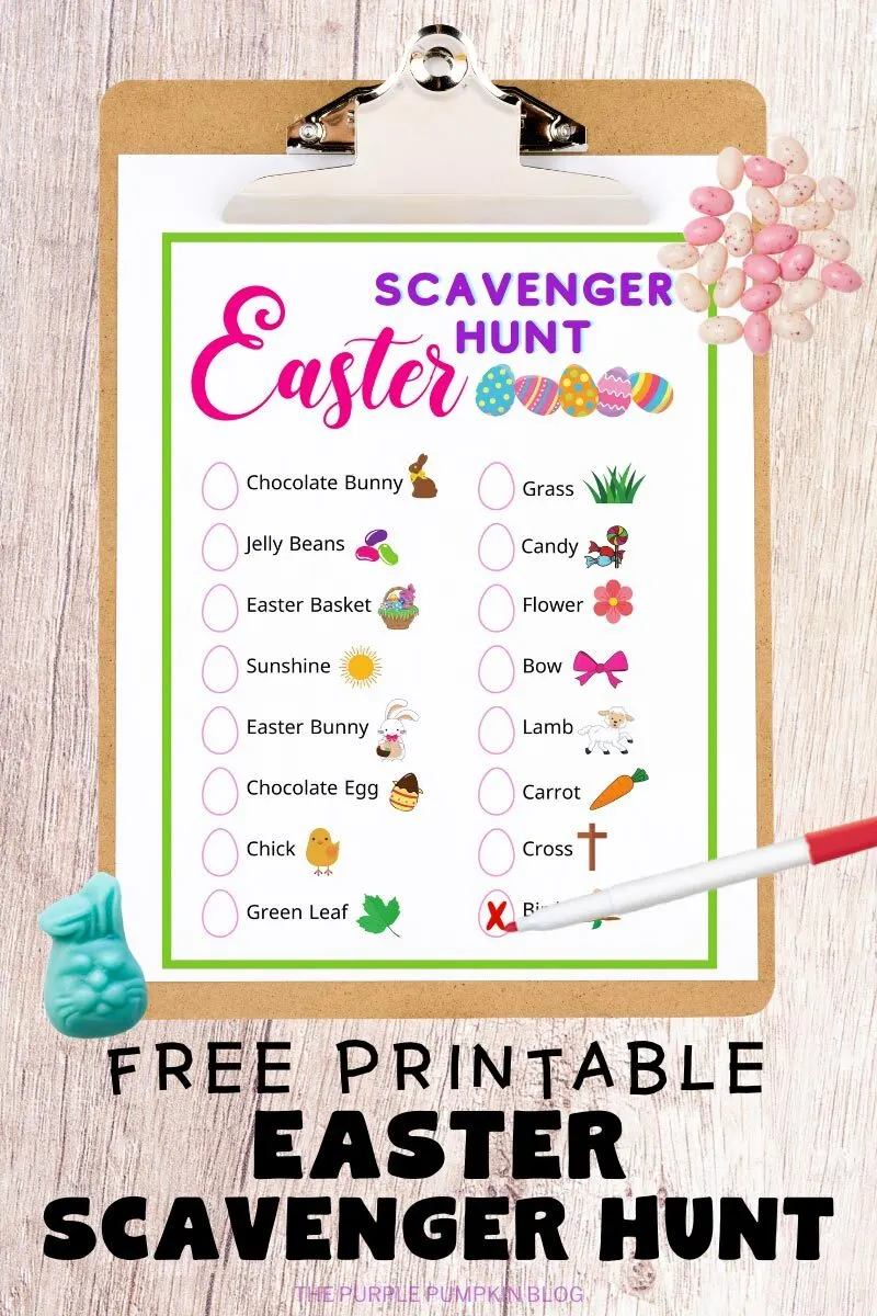 Free Printable Easter Scavenger Hunt Sheet