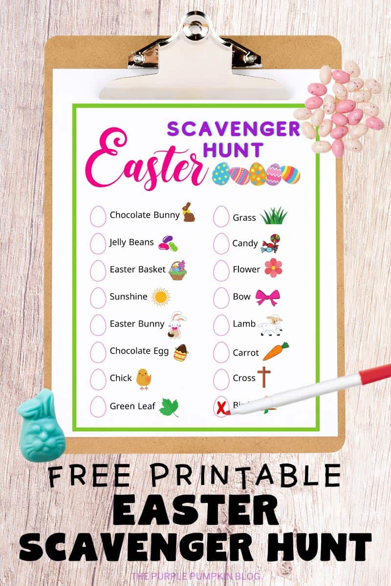Free Printable Easter Scavenger Hunt Sheet