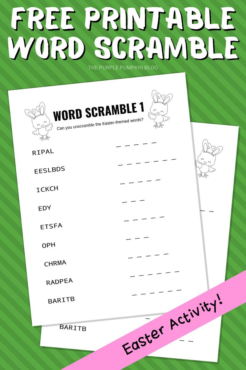 Free Printable Word Scramble - Easter Activity