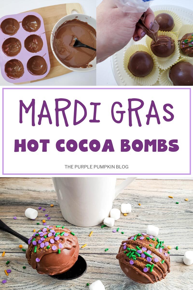Mardi Gras Hot Cocoa Bombs - Step by Step