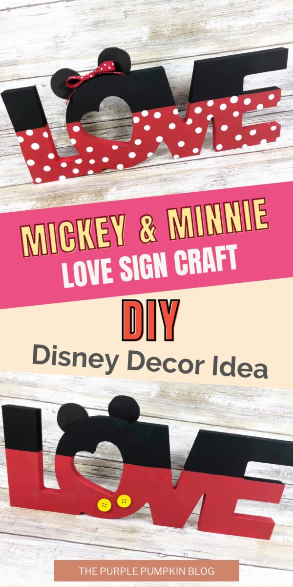 Mickey & Minnie Love Sign Craft DIY