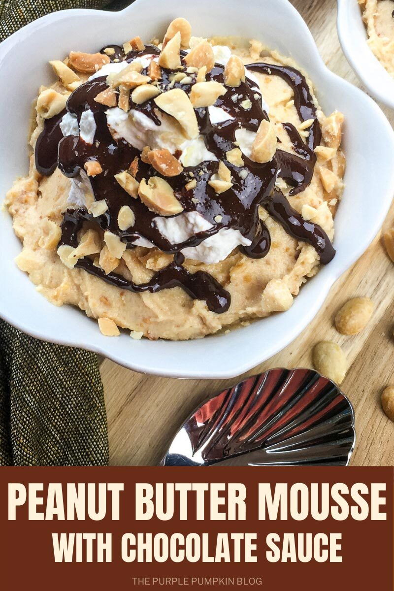 Peanut Butter Mousse with Chocolate Sauce
