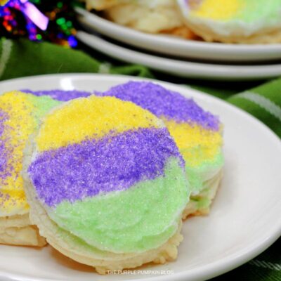 Rum-Frosted Mardi Gras Sugar Cookies