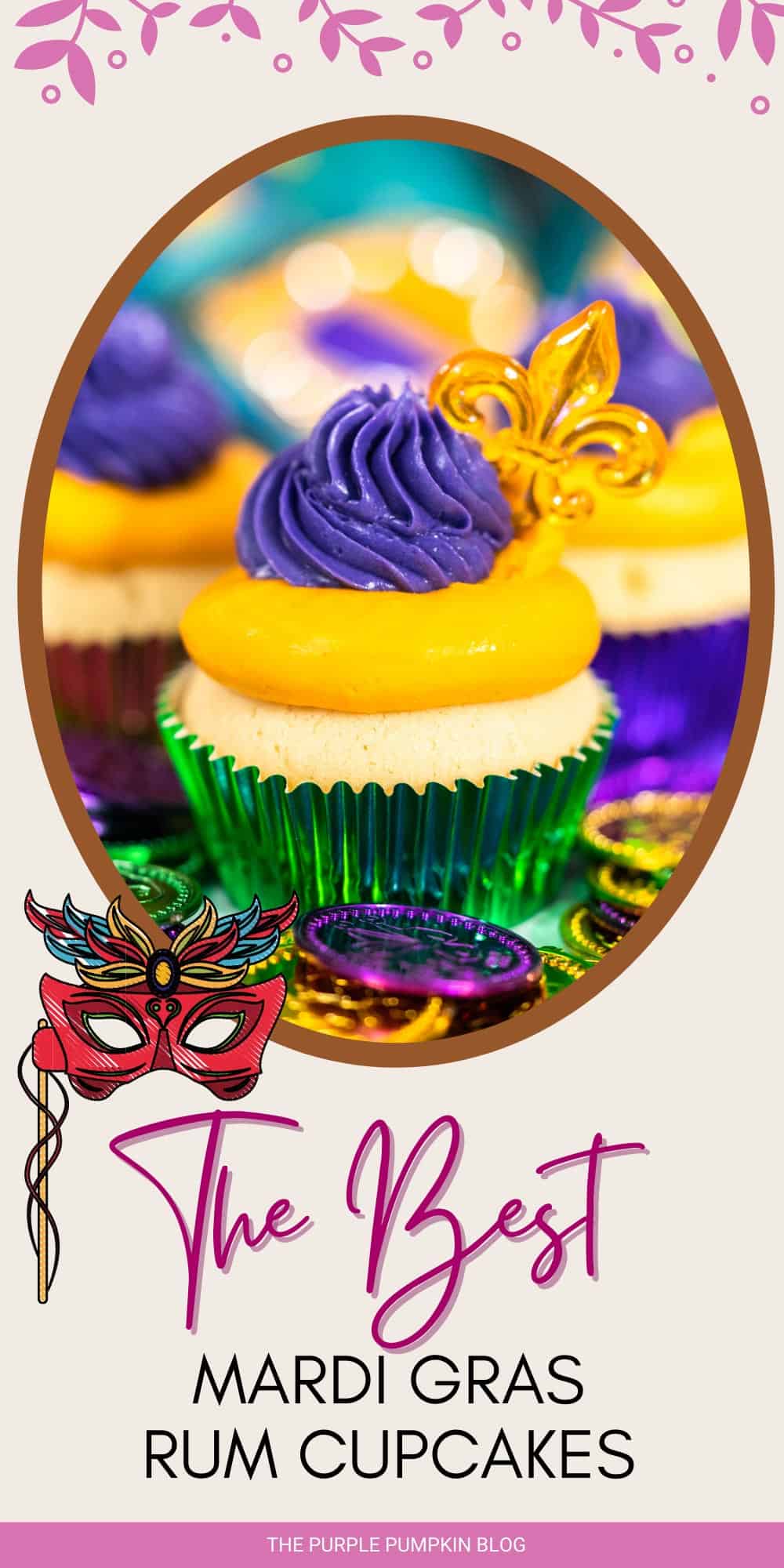 Easy Mardi Gras Cupcakes + Free Printable Cupcake Toppers