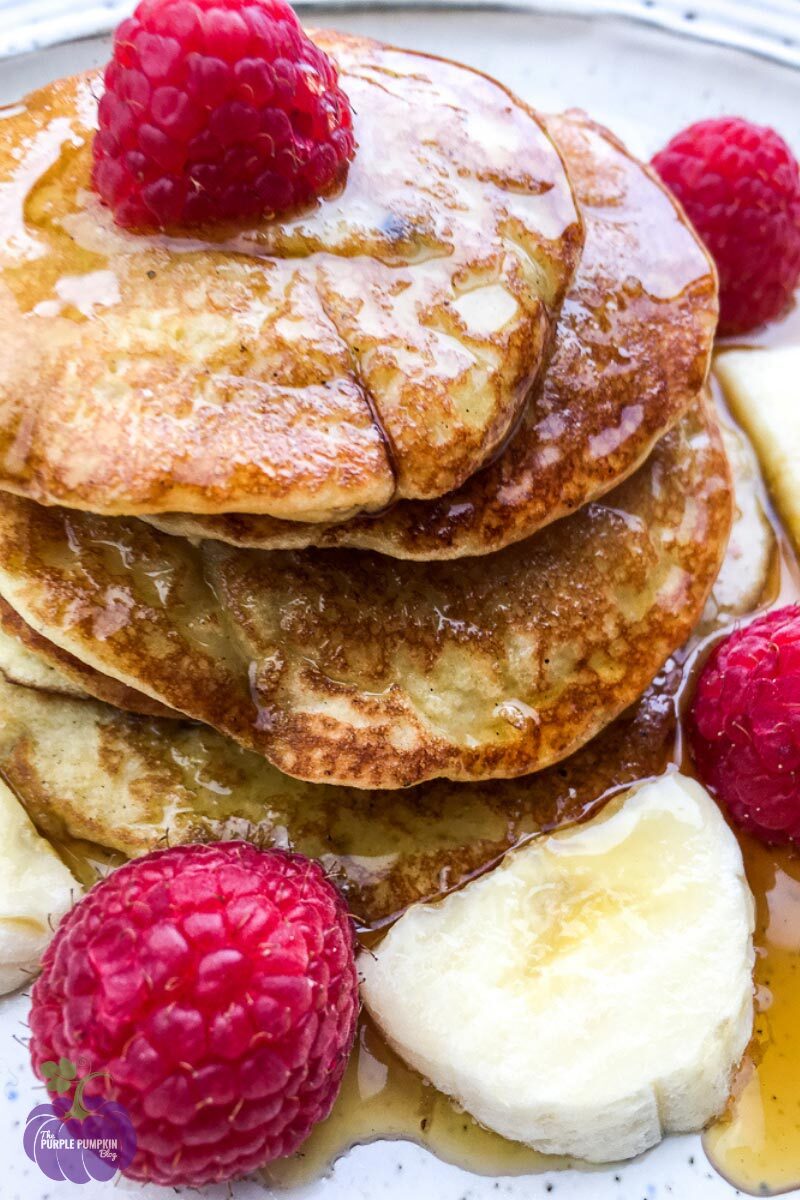 Coconut Flour Pancakes and Raspberries