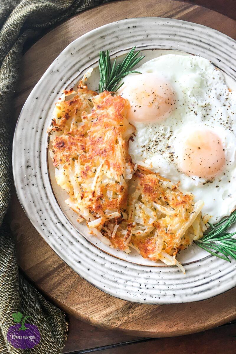 Crispy Cheesy Hash Browns with Eggs