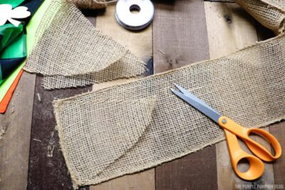 Cut Burlap Triangles