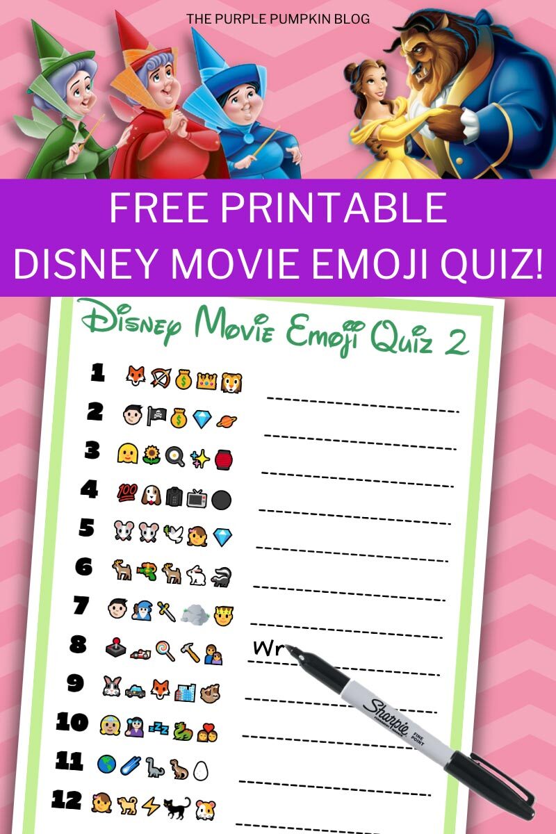 Free Disney Movie Emoji Quiz Printable